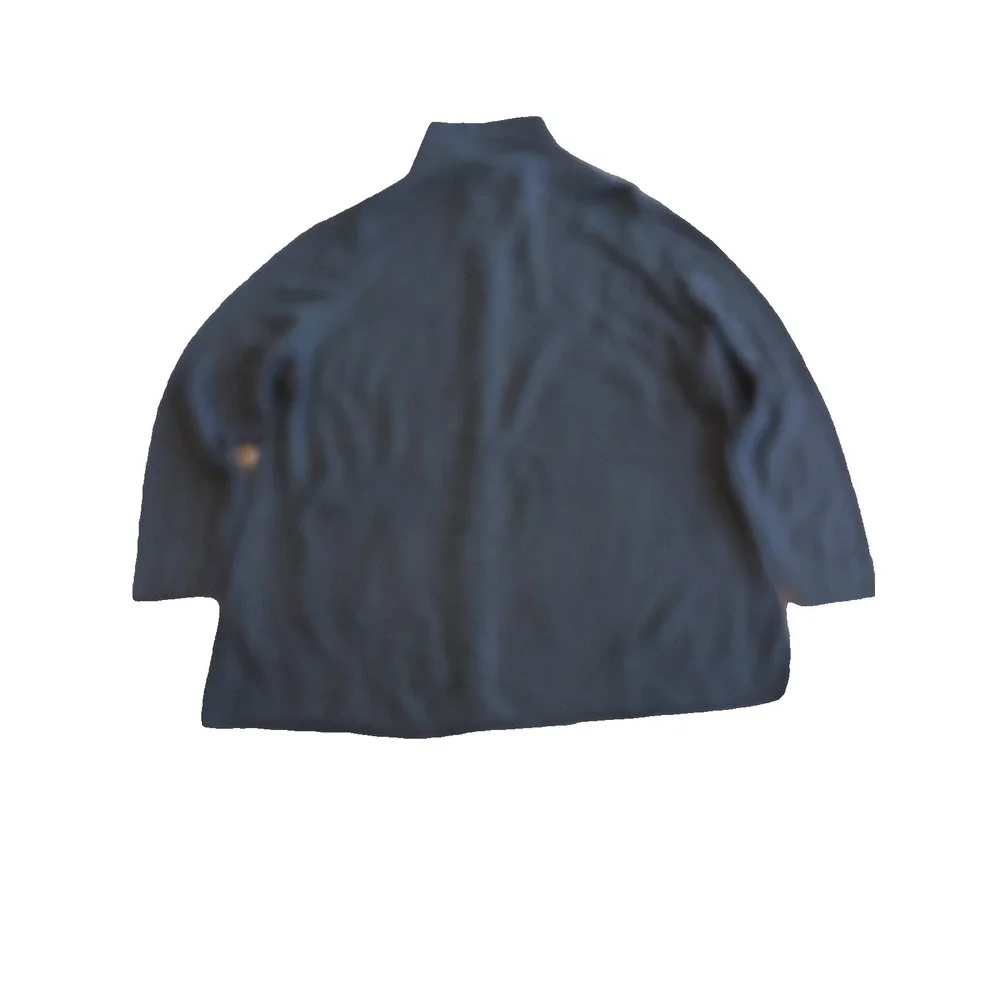 Blue‎ Sky plus-size1x Black long knit cardigan Merino Bamboo Fair trade Pockets - Picture 5 of 8
